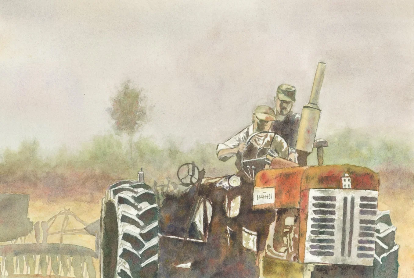 Grandpa Whitney on the Farmall with Francis