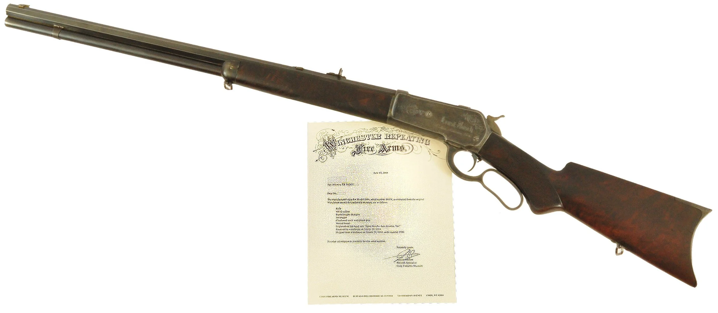 Winchester 1886 Deluxe Rifle Buckhorn Saloon Texas Sold $24,000