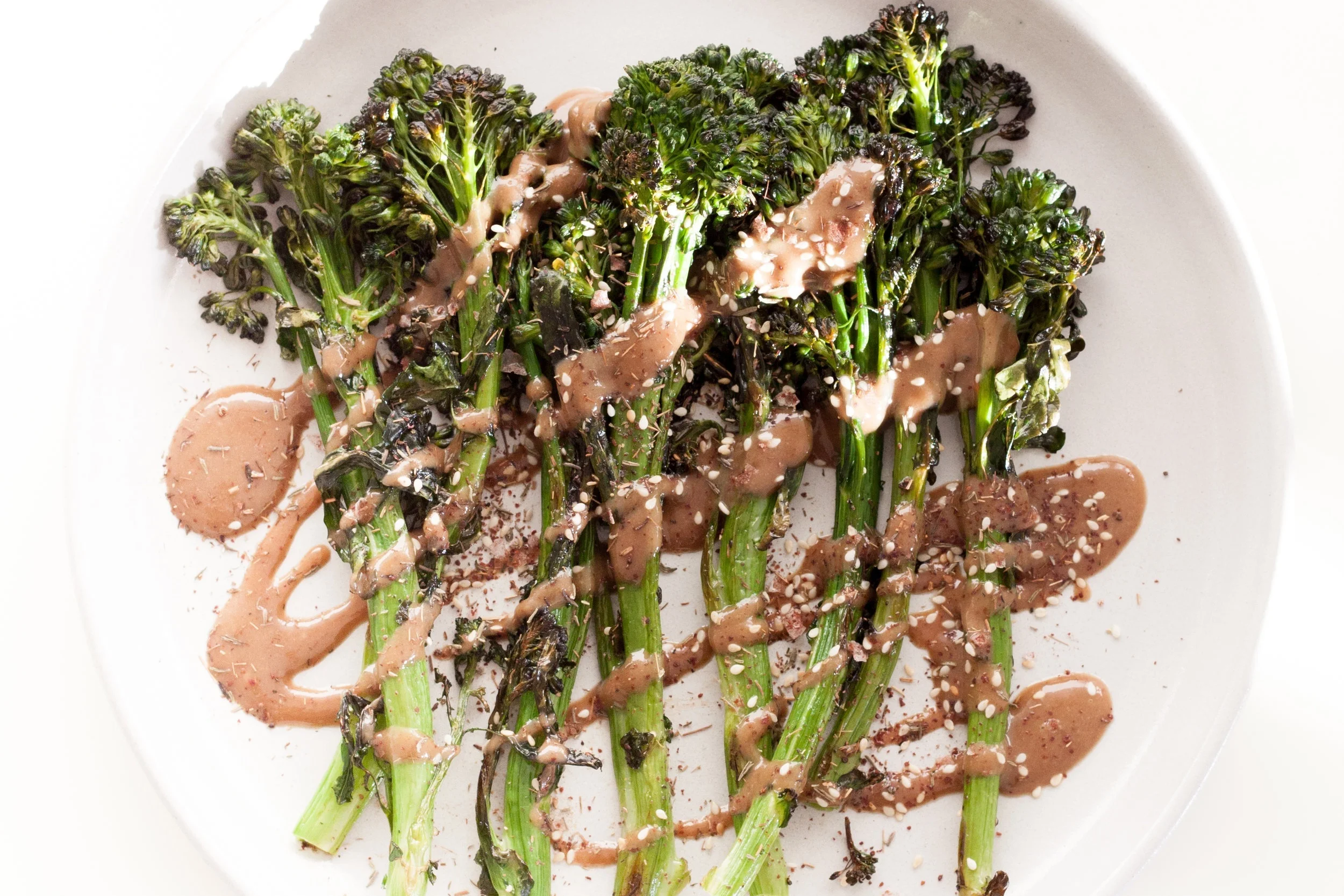Roasted Broccolini with Browned Butter Tahini Sauce &amp; Za'atar