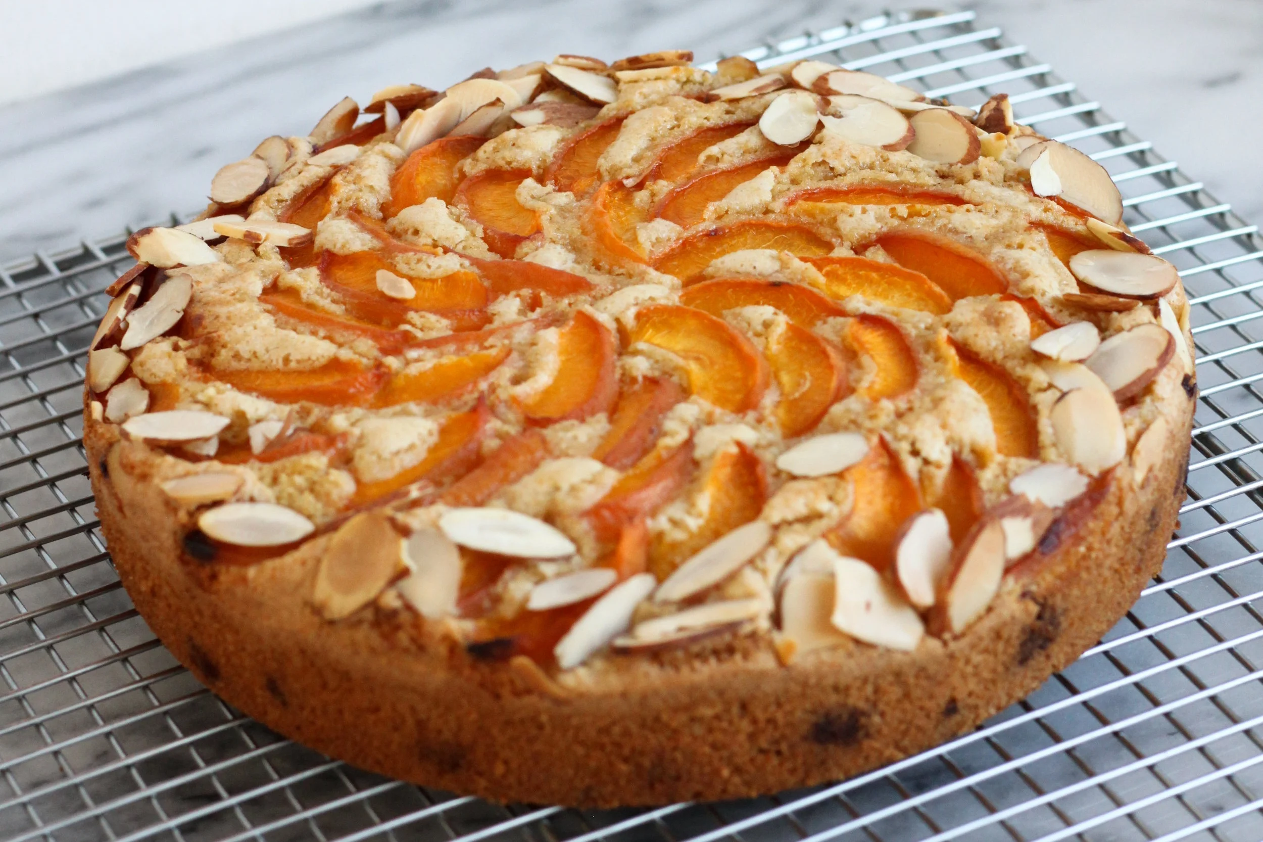 Whole Grain Blueberry Apricot Olive Oil Cake