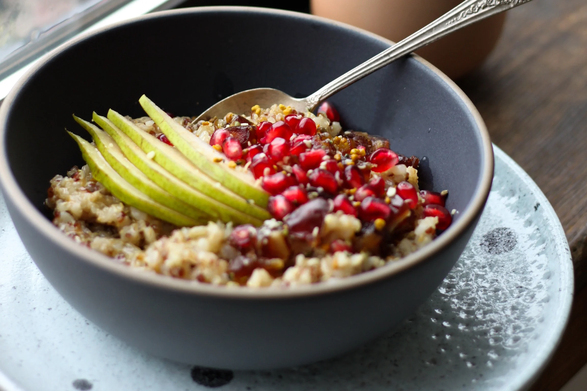 Sweet or Savory Ancient Grain Porridge (with Dates, Pear &amp; Pomegranate) 