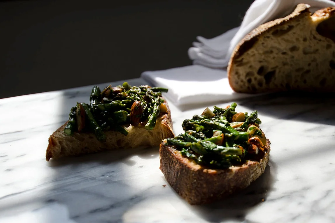 Asparagus, Caper &amp; Toasted Almond Tartine 