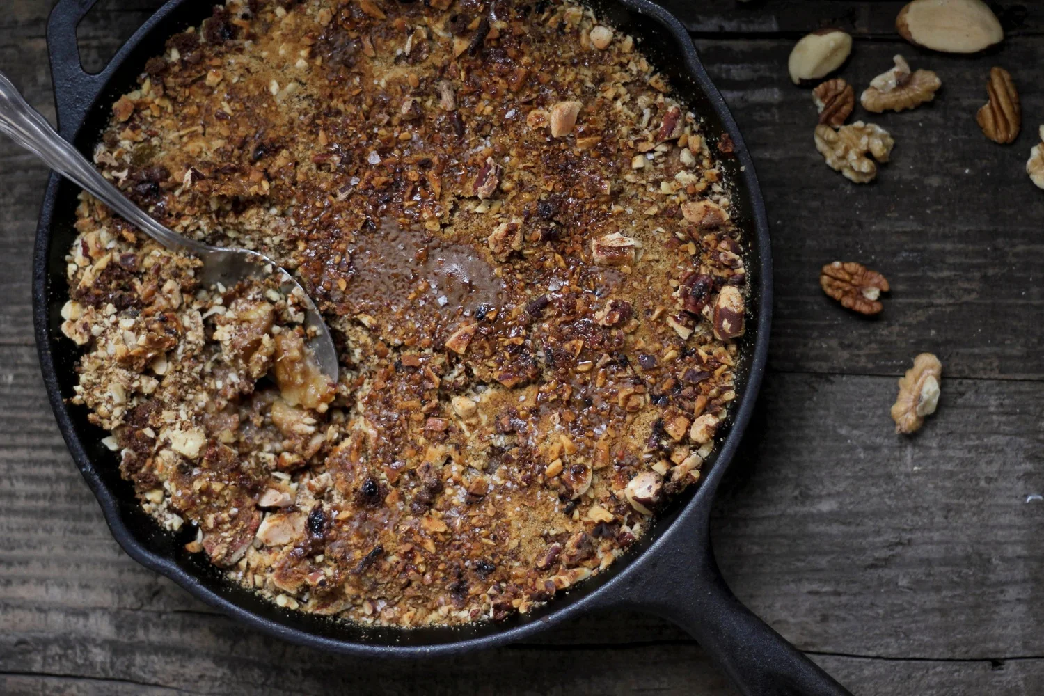 Roasted Pear &amp; Ginger Skillet Crumble