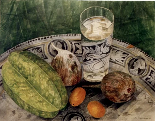 GRÅTT OCH GRÖNTakvarell 28,5x36cm 1998