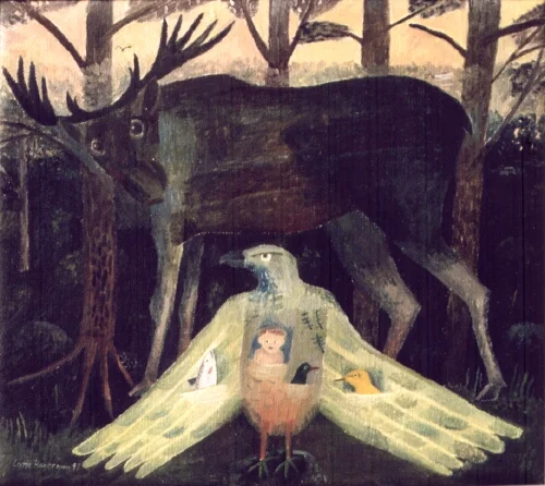 MYRHULTA MOSSE olja på duk 32x36cm 1997