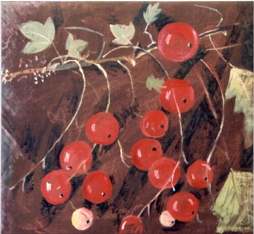 VINBÄRSKLASAR olja och akryl på duk 26x24cm 2001