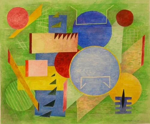 ABSTRAKT GRÖN akvarell 28x23cm 1995