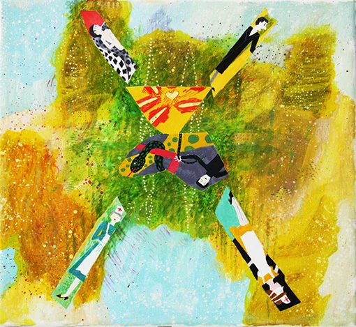 KRYSS vinylfärg på duk 25x23cm 2008