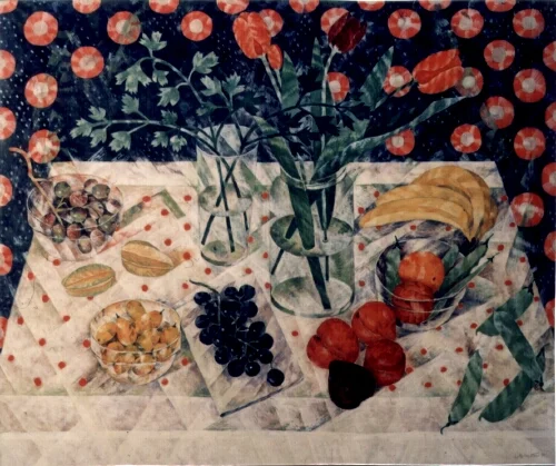 STORT STILLEBEN olja på duk 125x105cm 1984