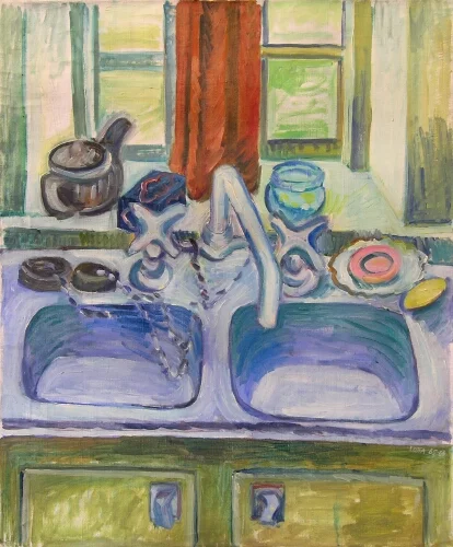 DISKHON olja på duk 64x53cm 1966