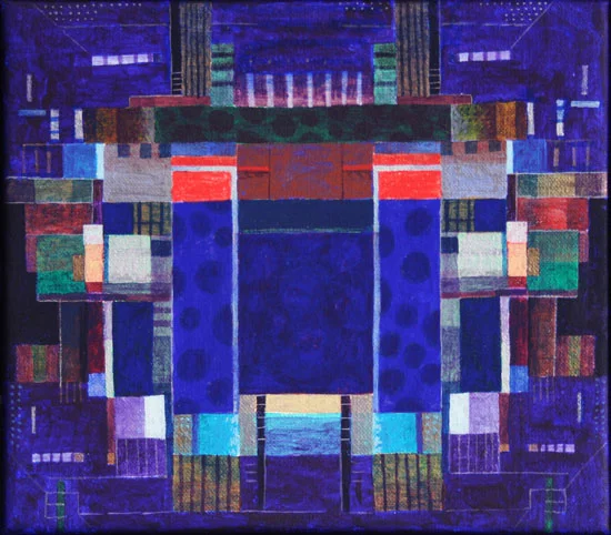 FROST vinylfärg på duk 18x16cm 2009