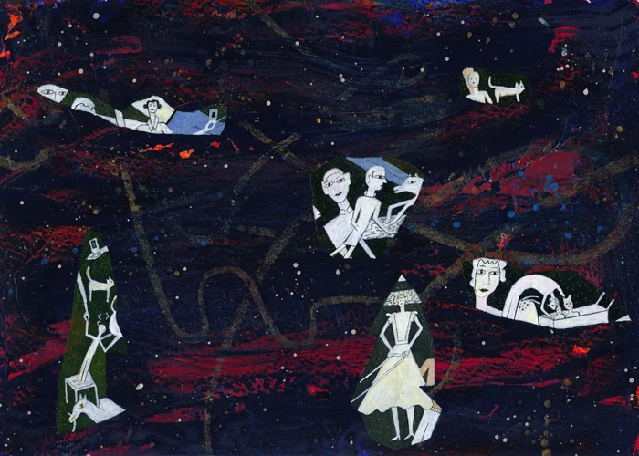 UPPBROTT akryl på papper 29,7x 21cm 2015