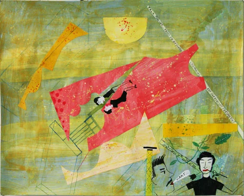 FARLIGT collage; vinylfärg på papper 30x24cm 2012