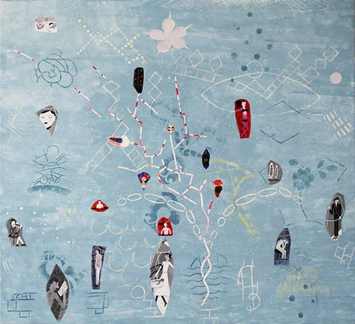 SILVER vinylfärg på duk 80x73cm 2016