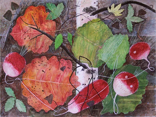 RINGDANS akvarell på papper, bildyta 30x39cm 2018