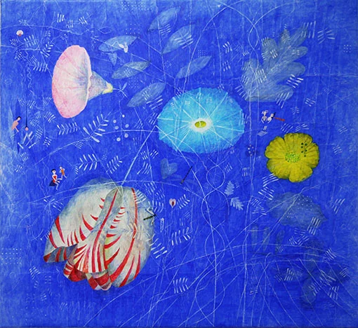 FLORA akrylfärg på duk 100x92cm 2018