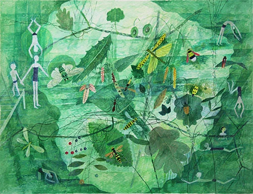 TILLSAMMANS akvarell på papper 30x39,5cm 2018