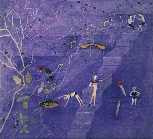 DRÖMBLÅ akrylfärg på duk 32x29cm 2019