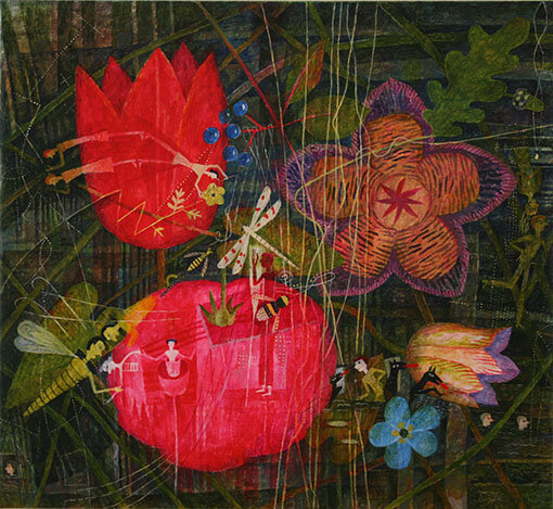 CIKADA akryl på duk 45x41cm 2018