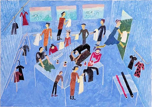  VI TAR HAND OM VIT TEXTIL  gouache på papper 29,5×21cm 2025 