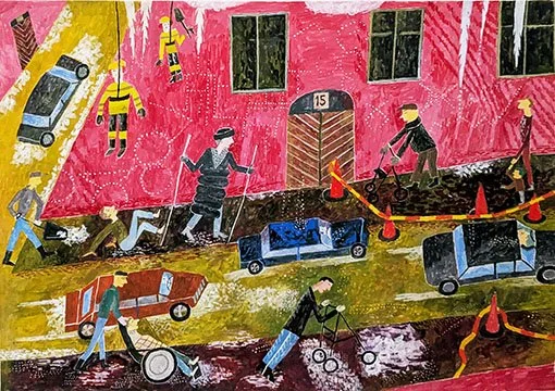  ISTAPPAR OCH SNÖMODD gouache på papper 42×29,5cm 2026 