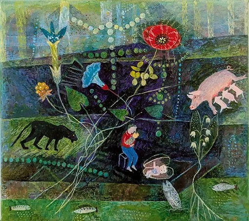  NATUR  akryl på duk 28×25cm 2026 