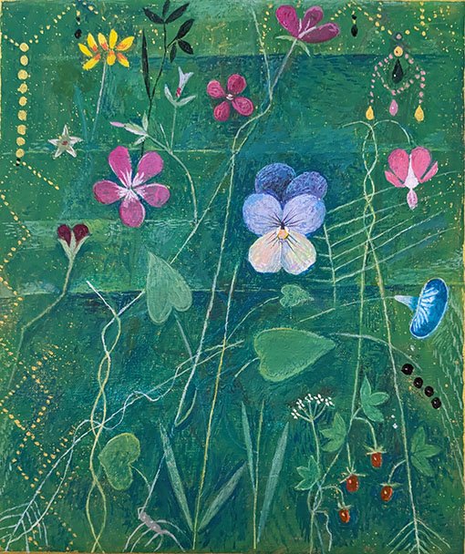  VÄXTVÄRLD   akryl på duk   26×22cm  2026 