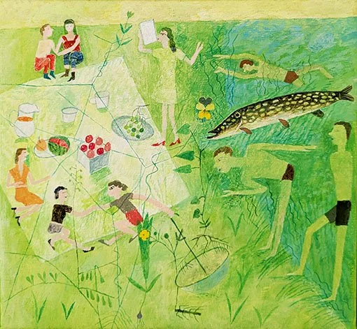  BADSTRAND  akryl på duk  28×30cm  2026 