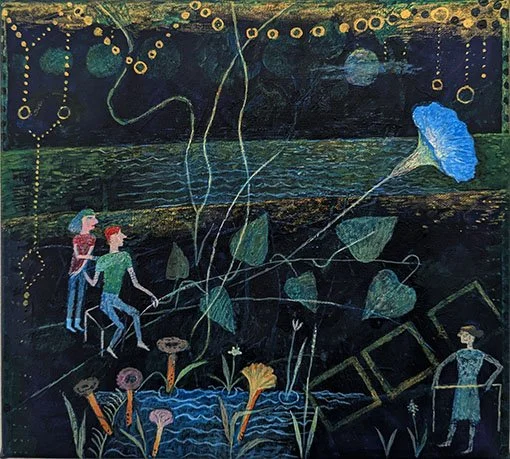  MÅNSKEN  akryl på duk 23×21cm  2026 