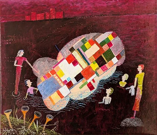  I NATTENS  MÖRKER akryl på duk 24×21cm 2026 