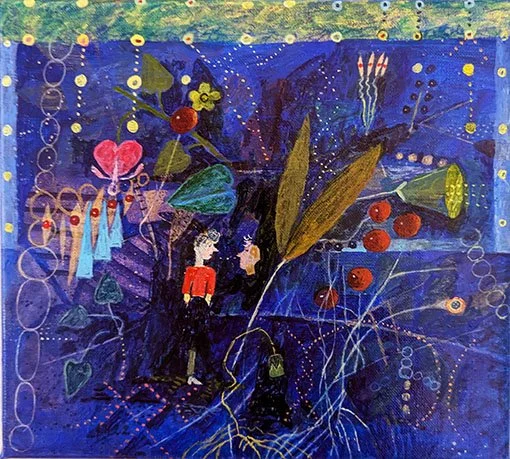  TYCKE  akryl på duk  20×18cm  2026 