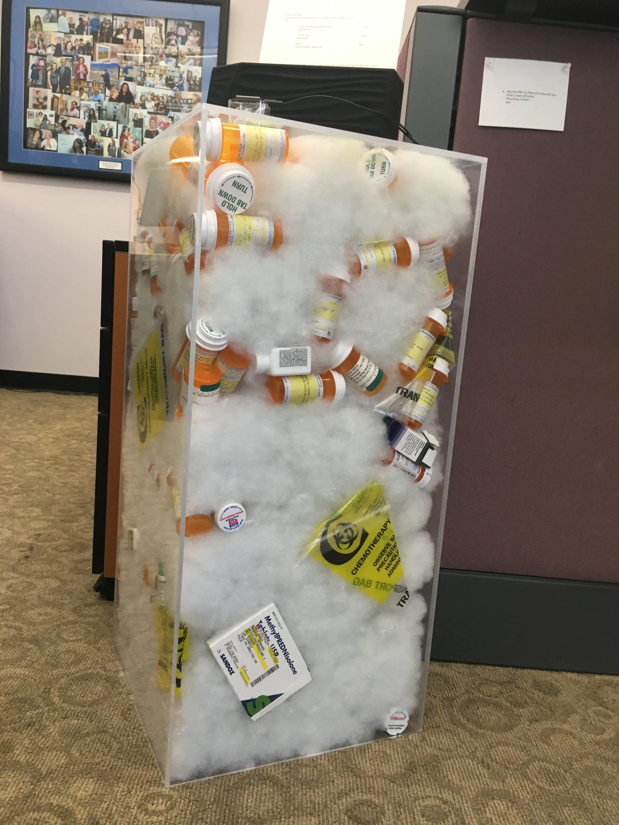   All of the Pills I’ve Taken from Then till Now , Artist’s empty pill bottles, Dimensions variable, 2017 