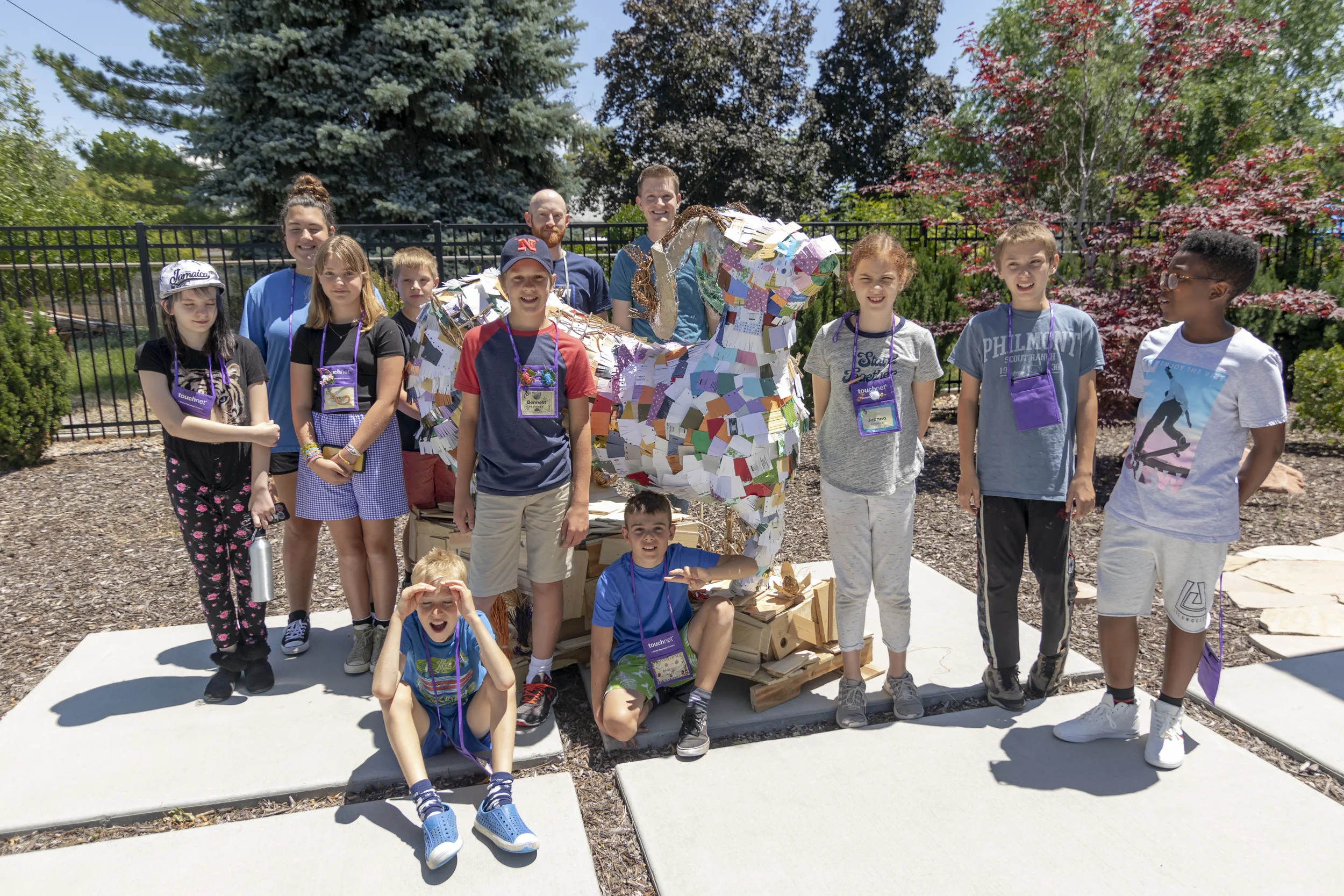 Big horn sheep made out of paper waste. Group led by Clever Octopus instructor - Zach H.