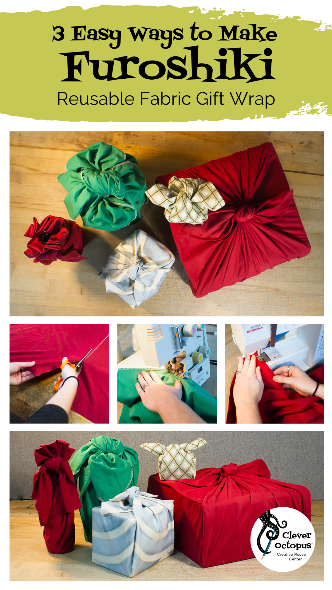3 Easy Ways To Make Furoshiki: Eco-Friendly Fabric Gift Wrap — Clever  Octopus | Create Art, Waste Less, And Save Money With Us