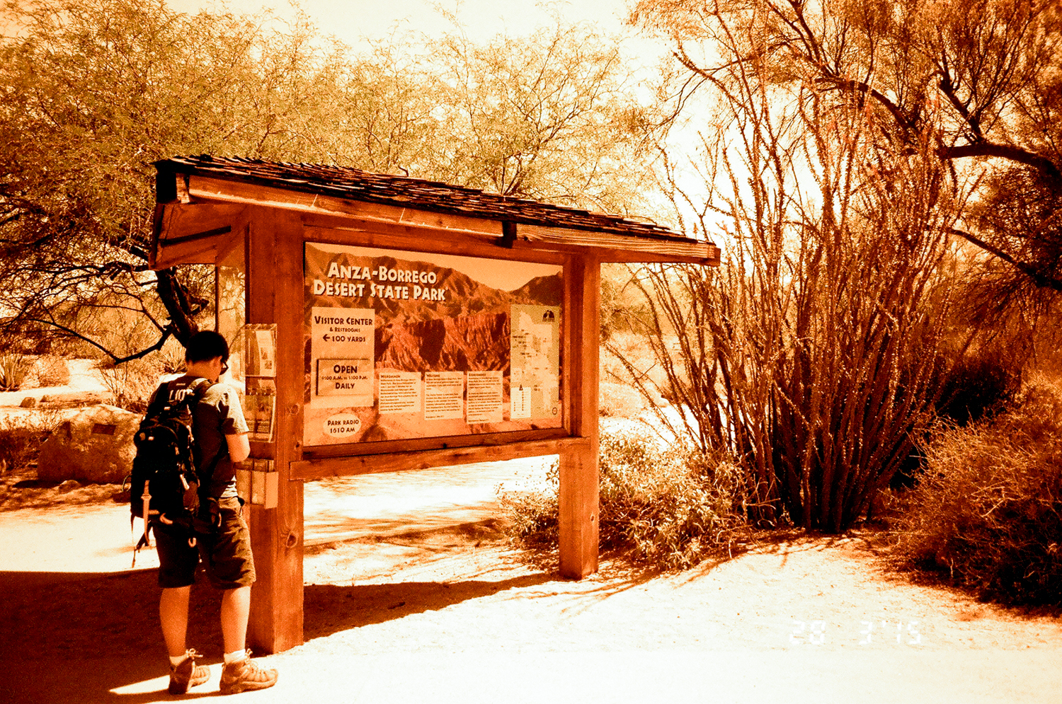 At the Visitor Center, checking out the signs.