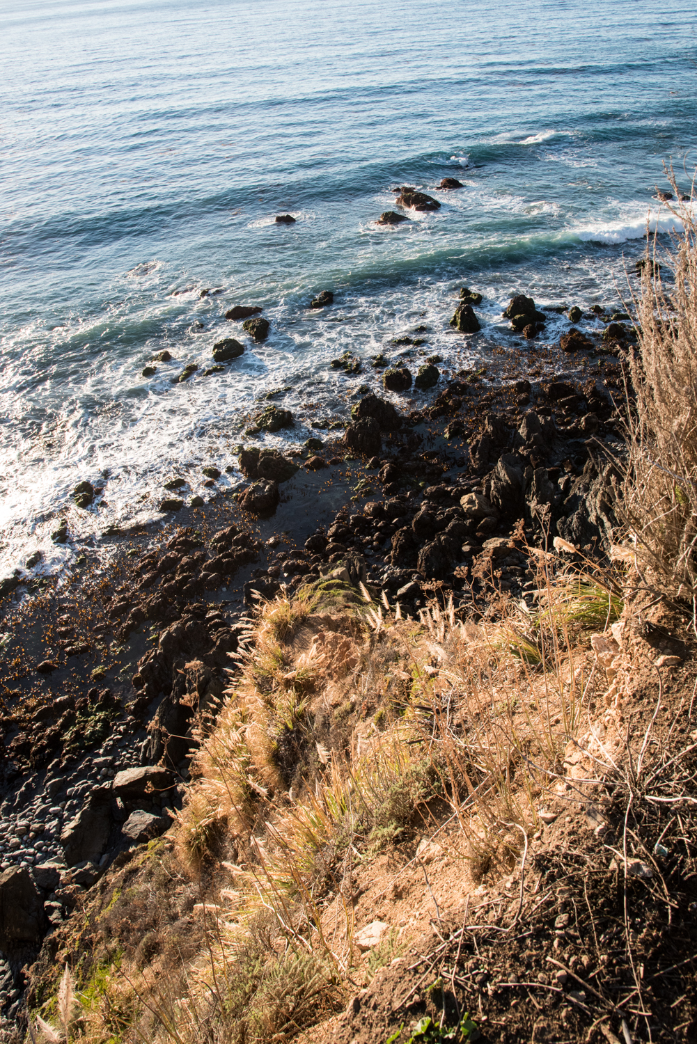 Looking down from the trail.