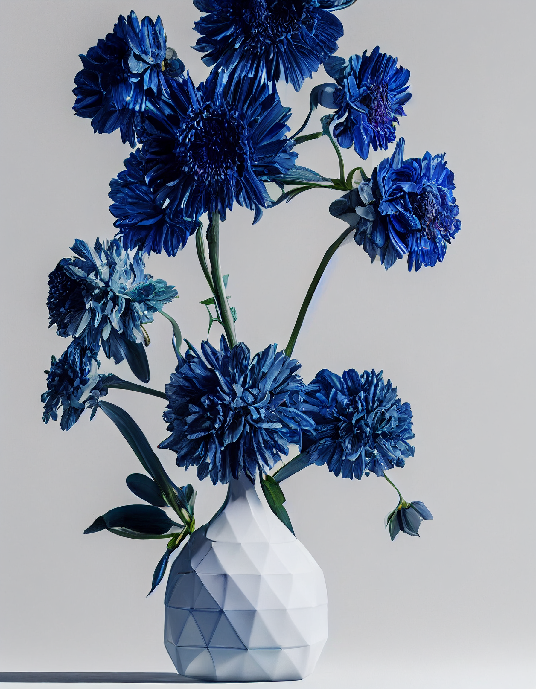 DoctorGonzo_Blue_Flowers_in_a_white_tetrahedron_shape_vase_on_w_4cac2cc6-2918-4fb0-95d3-ae65657de824.PNG