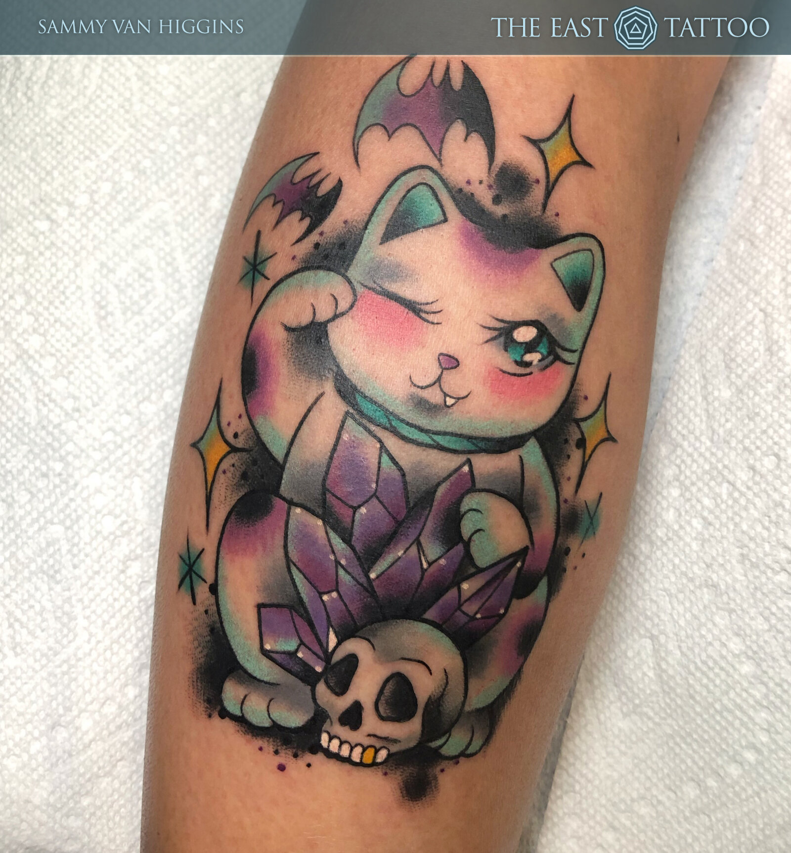 Lisa Frank kitten added to my sleeve By Briana Sargant  Buju Tattoo San  Diego California  rtattoos