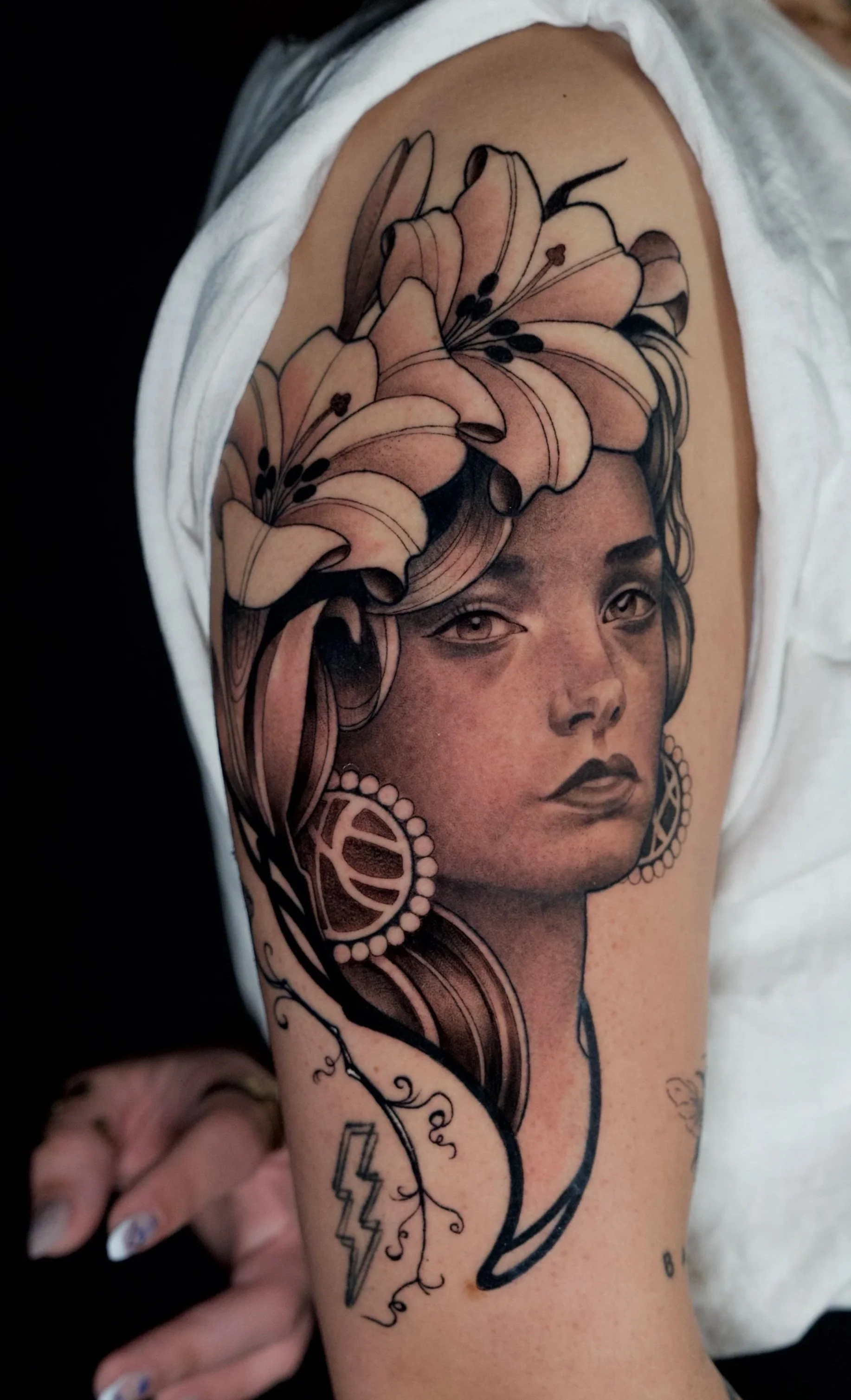 Art Nouveau Lady and Lilies by Hector Concepcion