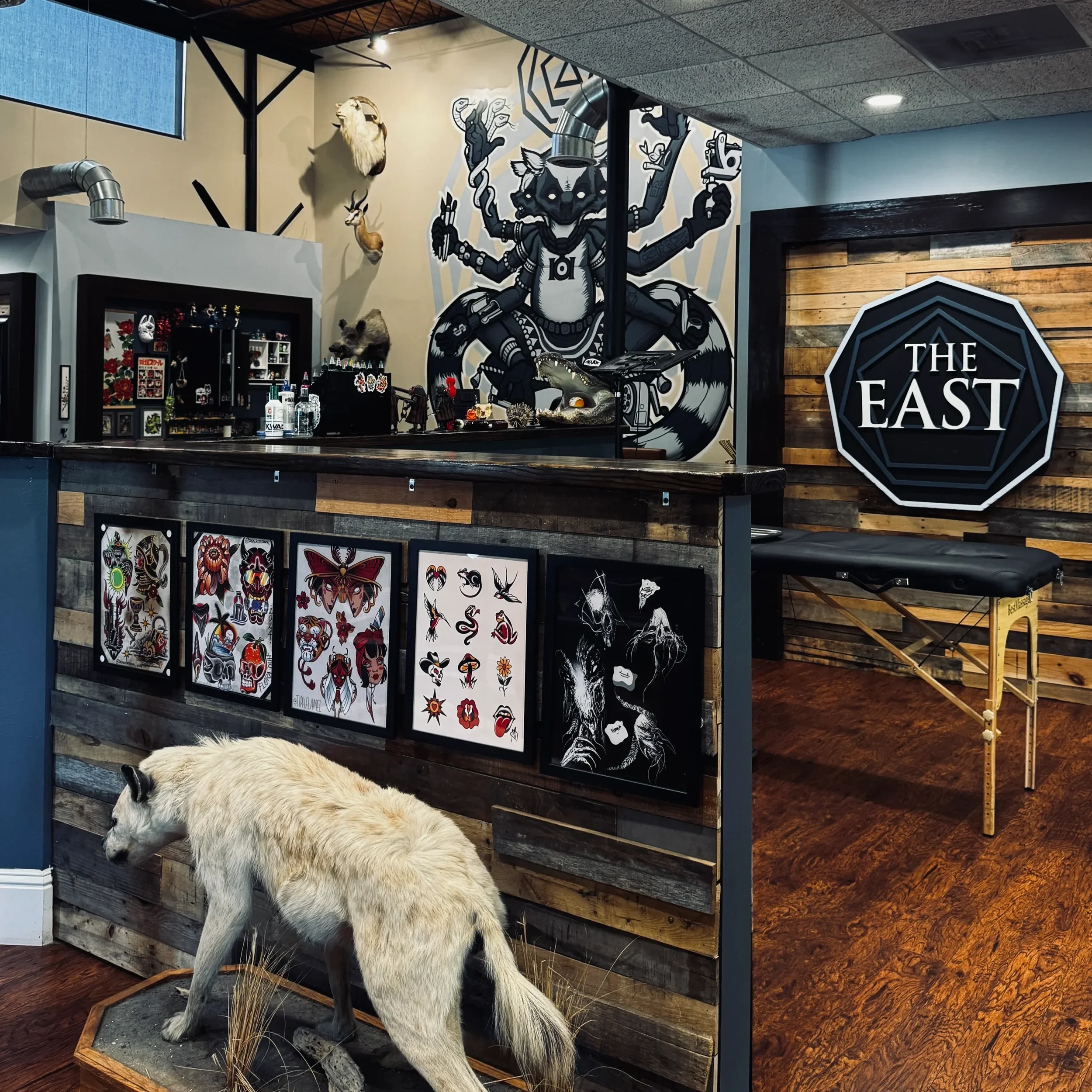 Yeah, we got a hyena in our tattoo shop. 