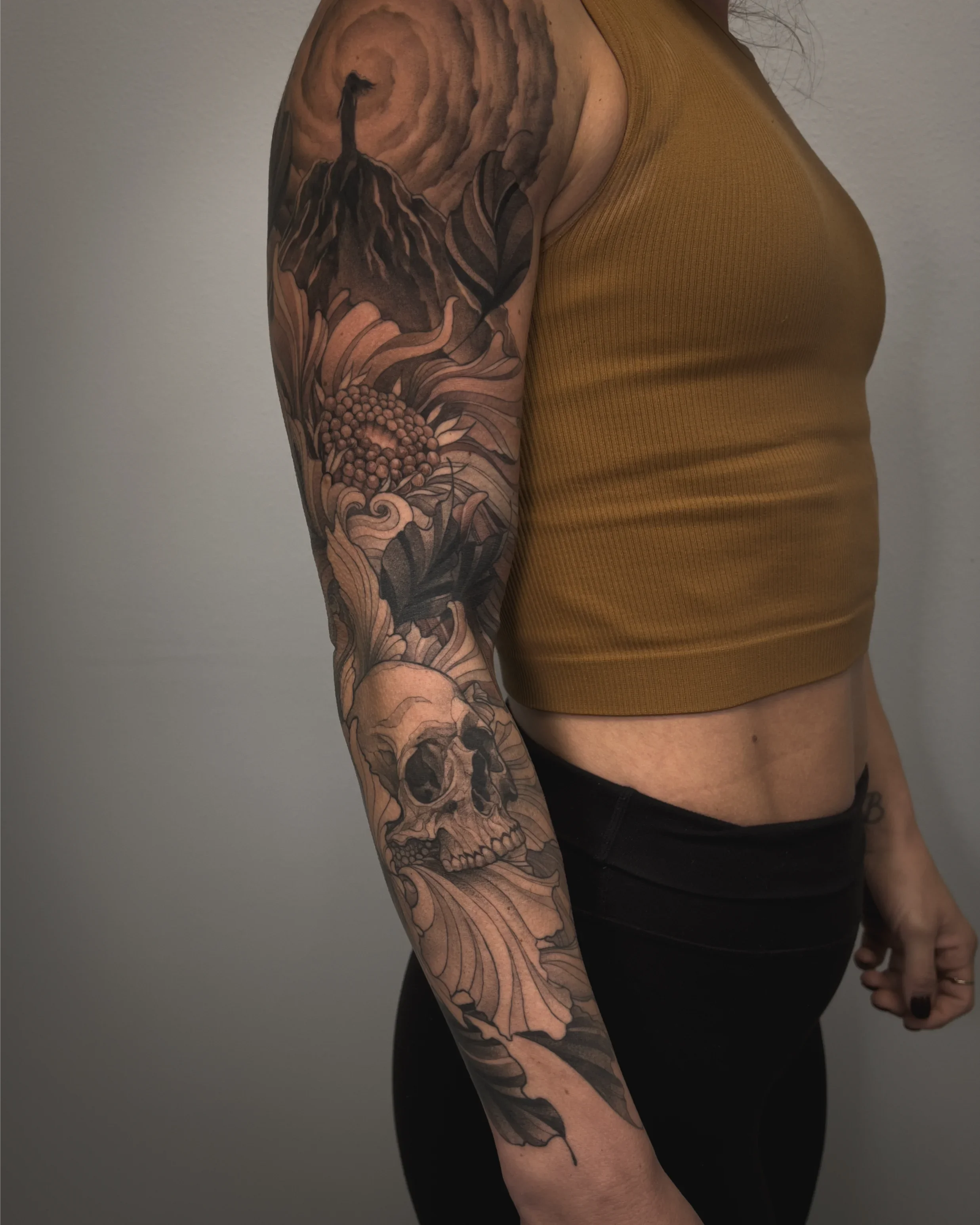 Skull and Flowers by Gibran Gibbs Bracero