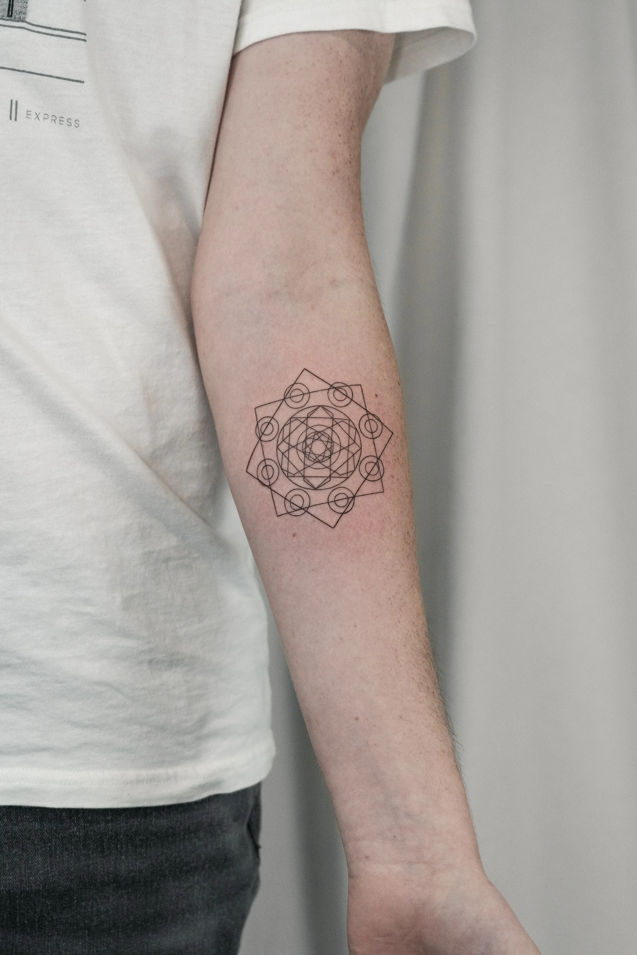 Sacred Geometry Fine Line Tattoo by Gabe Feliciano at The East Tattoo in Orlando Florida 