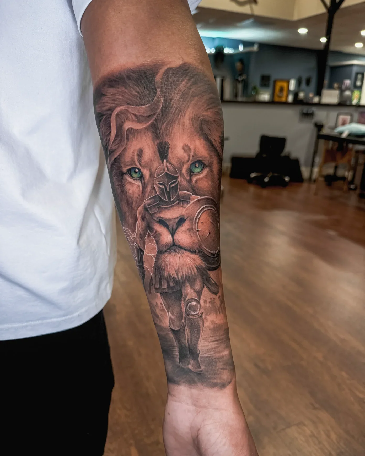 Lion and Warrior by Gibran Gibbs Bracero