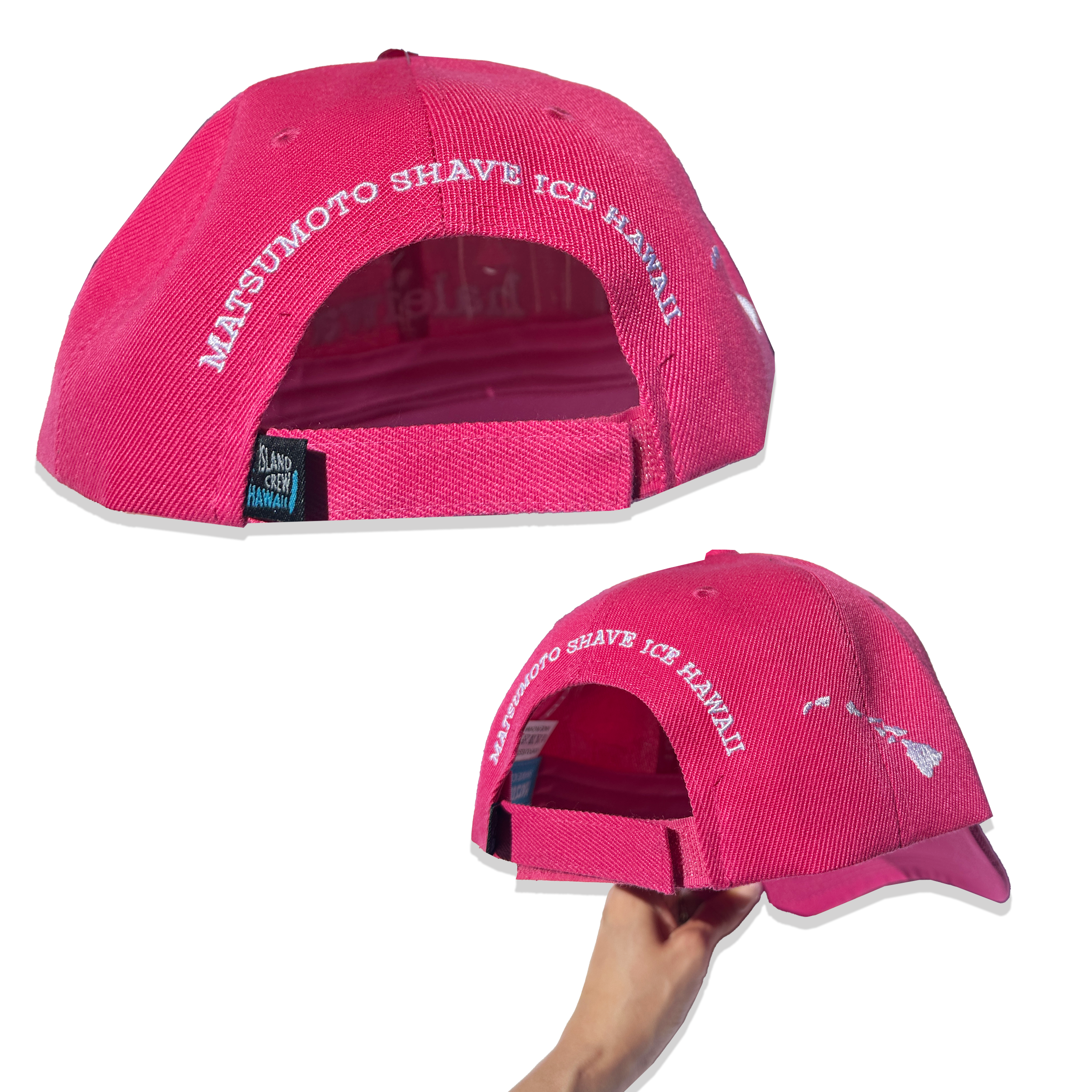 Matsumoto\'s Shave Ice Hawaii Pink Adjustable Trucker Hat HaleiwaHat.png?format=2500w main image 2