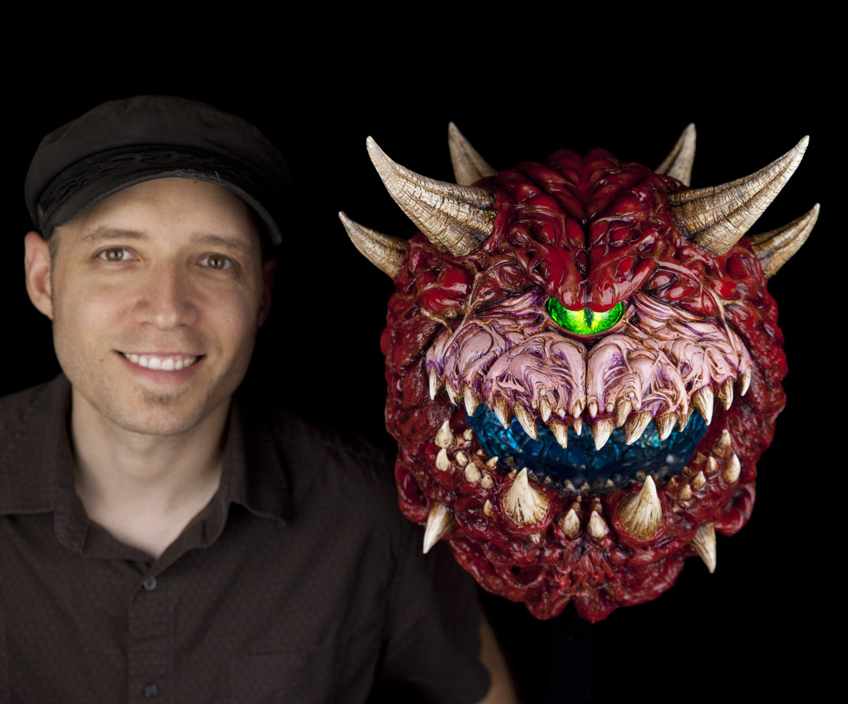 Jason Hite next to his new nightlight.