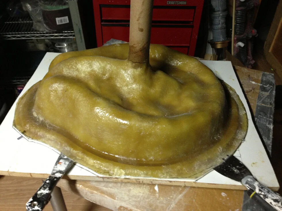 About to remove the fiberglass jacket from the case mold, clean it up and pour the silicone.