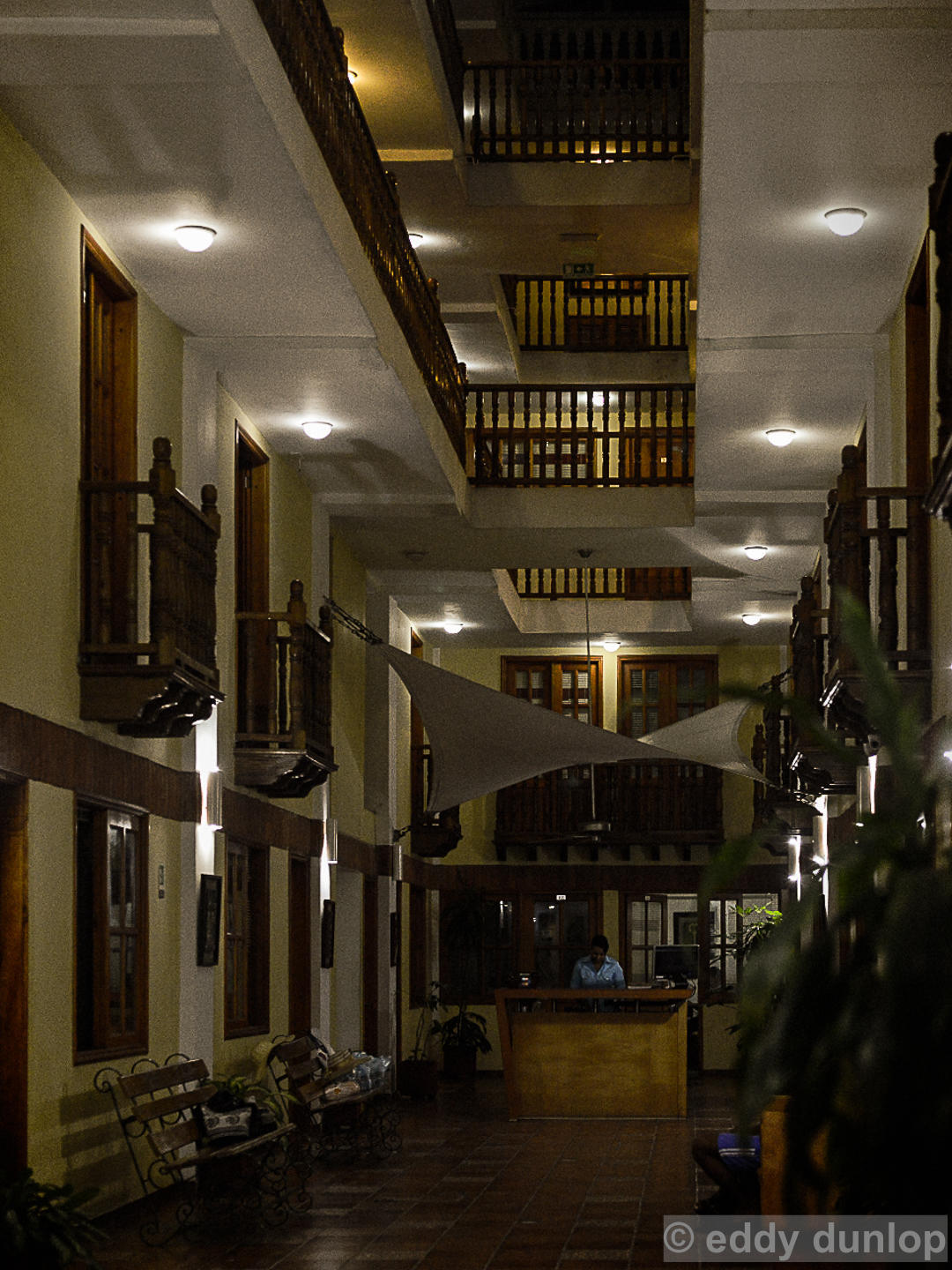 A hotel inside.