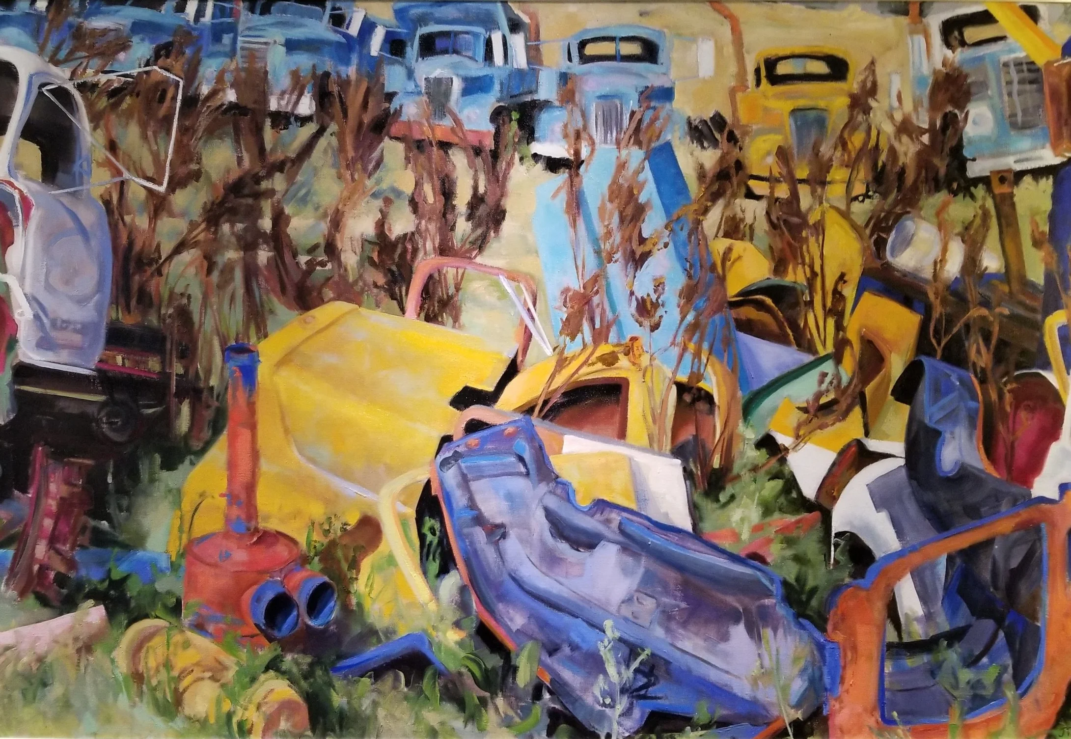 "Truck Yard" 1998, Artist Joellyn Duesberry, 40" x 50"