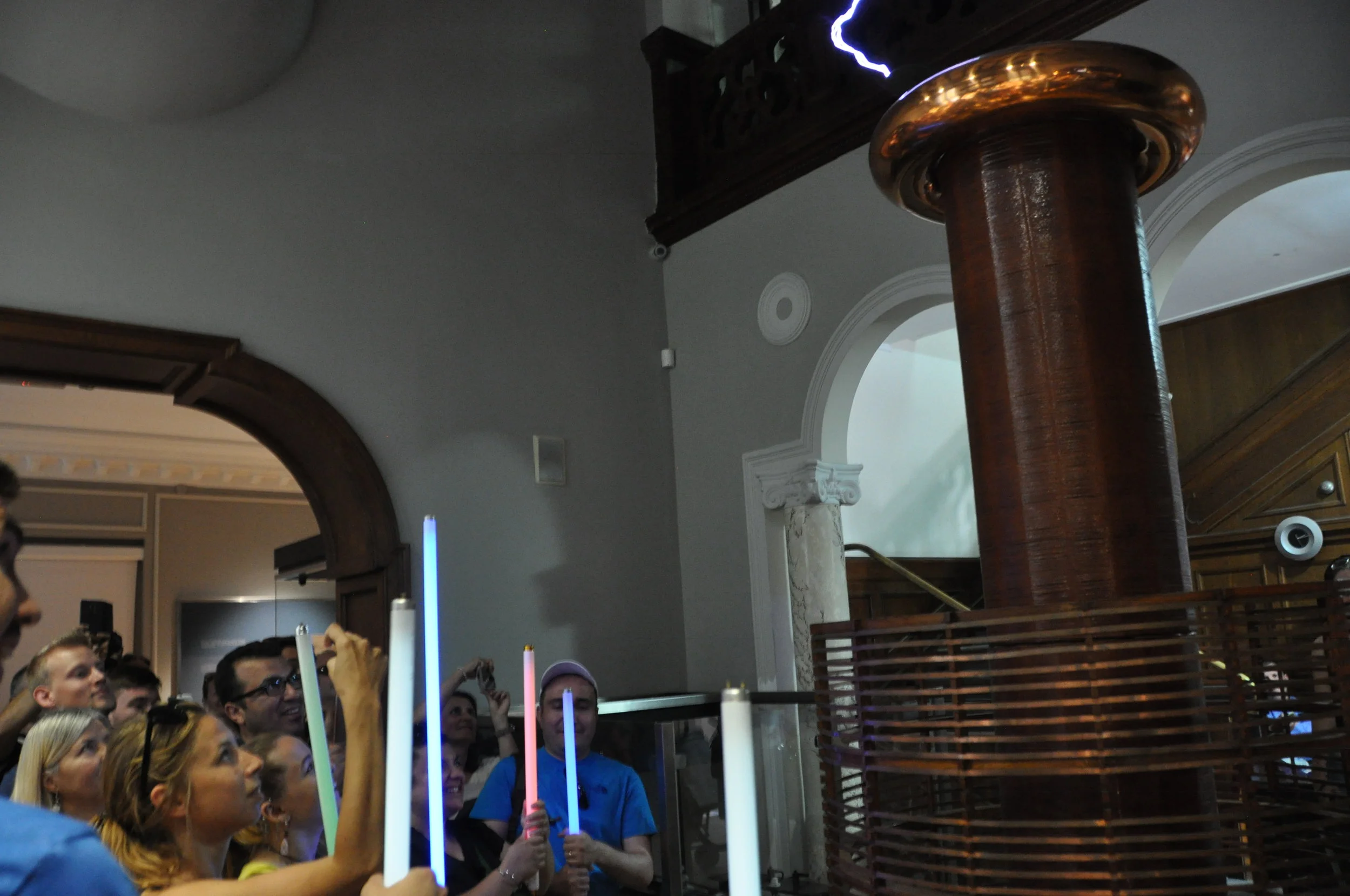 Experimenting with Tesla's coils at the Nikola Tesla Museum, Belgrade