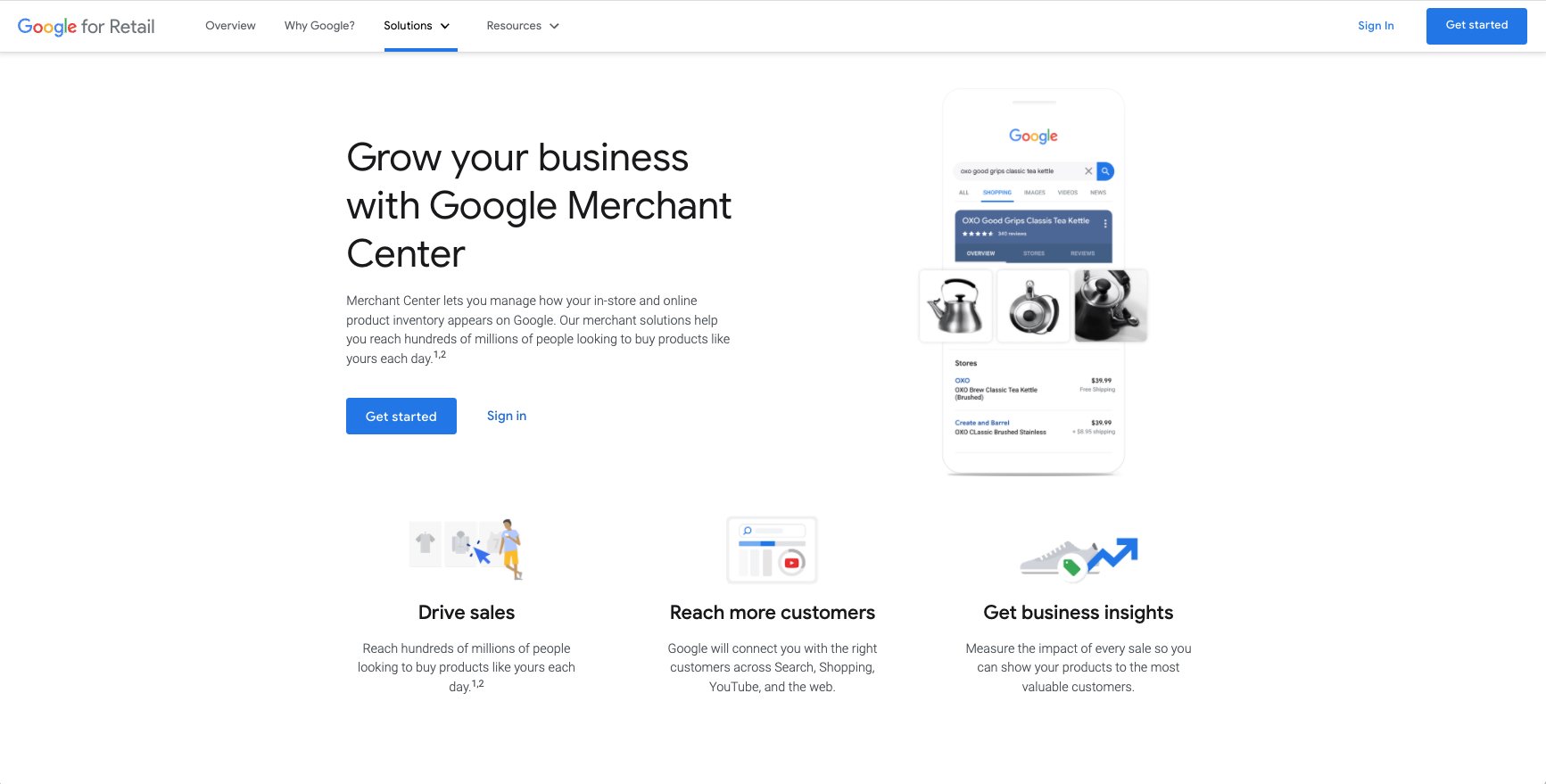Content Design: Google for Retail